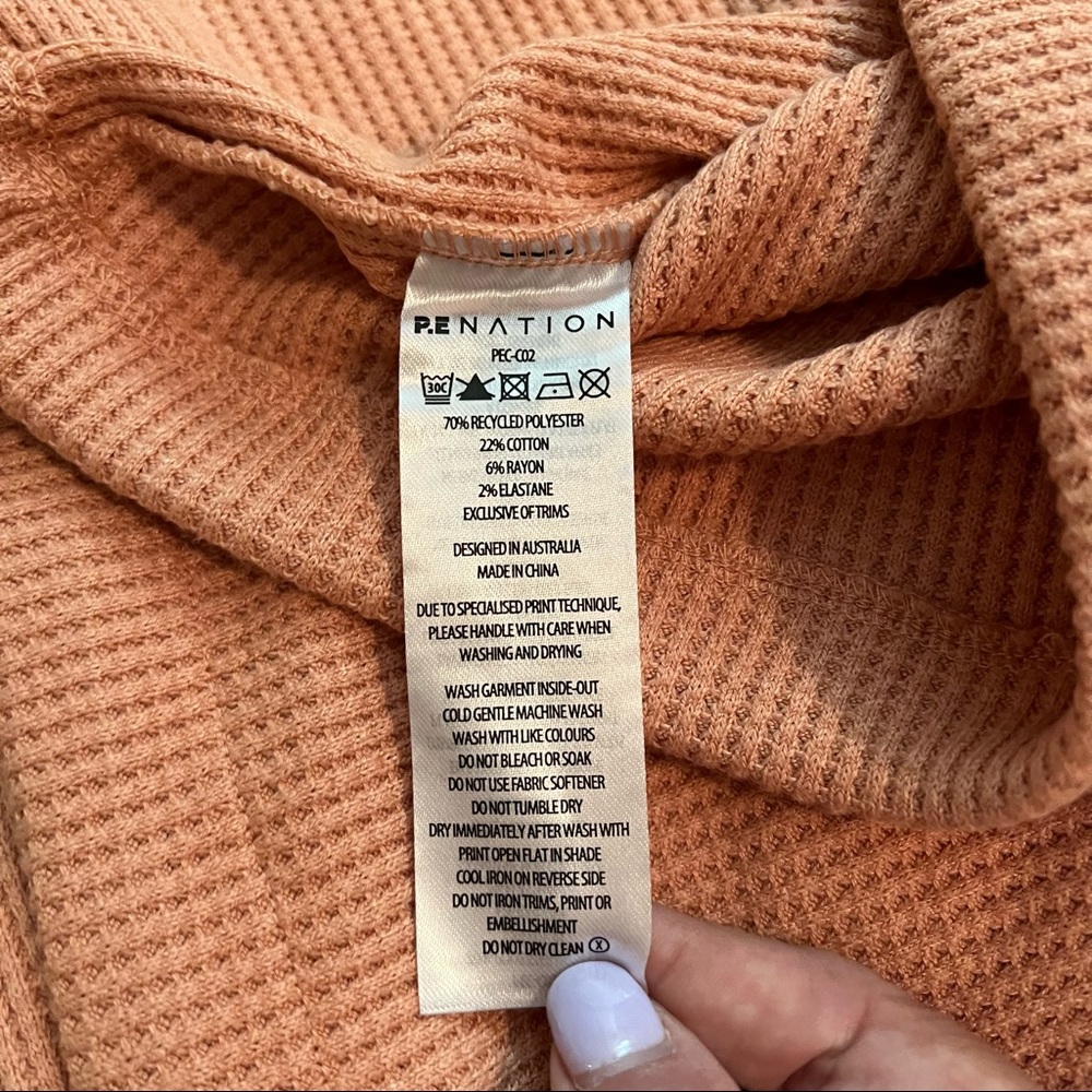 P.E Nation Rebound Waffle Knit Hoodie In Coral size Medium - Picture 12 of 15